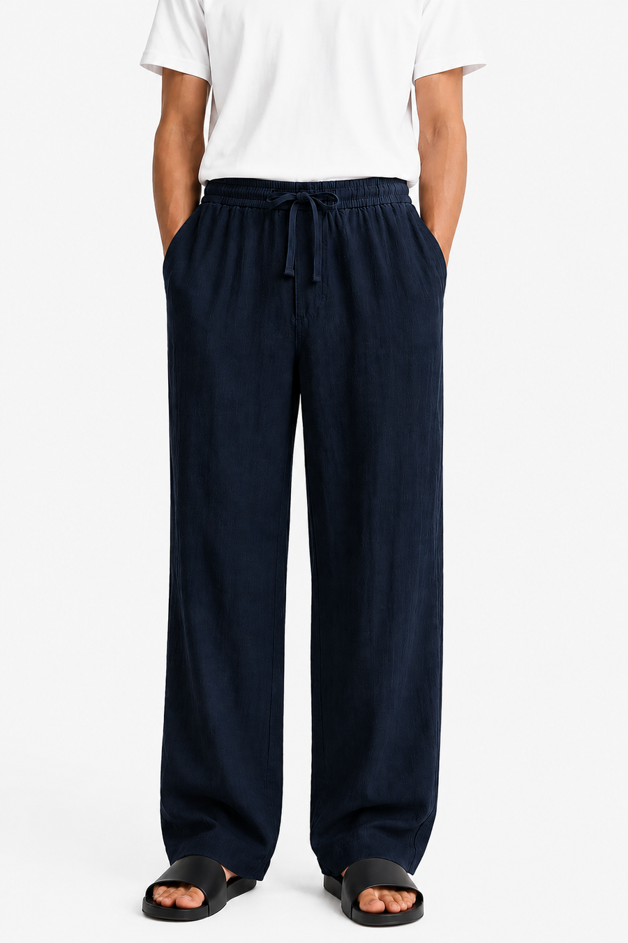 STRAIGHT LINEN TROUSERS