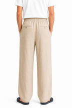 STRAIGHT LINEN TROUSERS