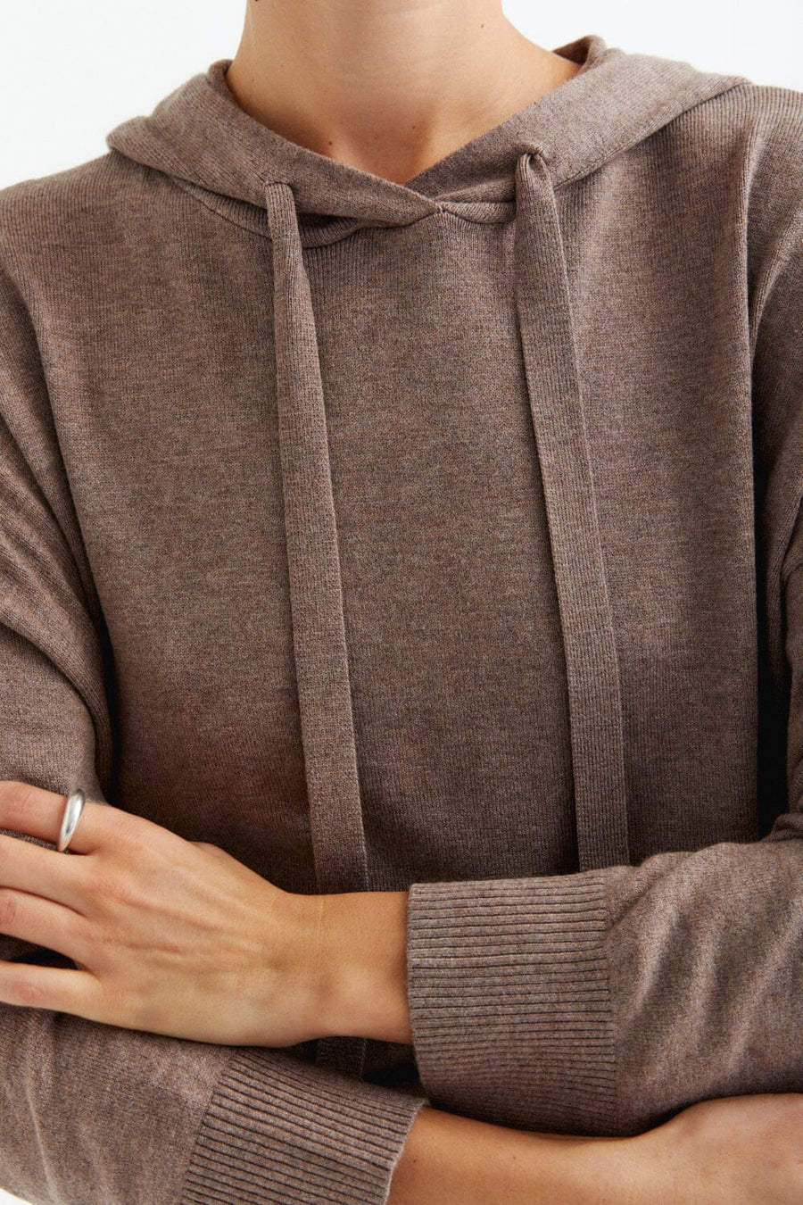 KNITTED STRAIGHT HOODIE