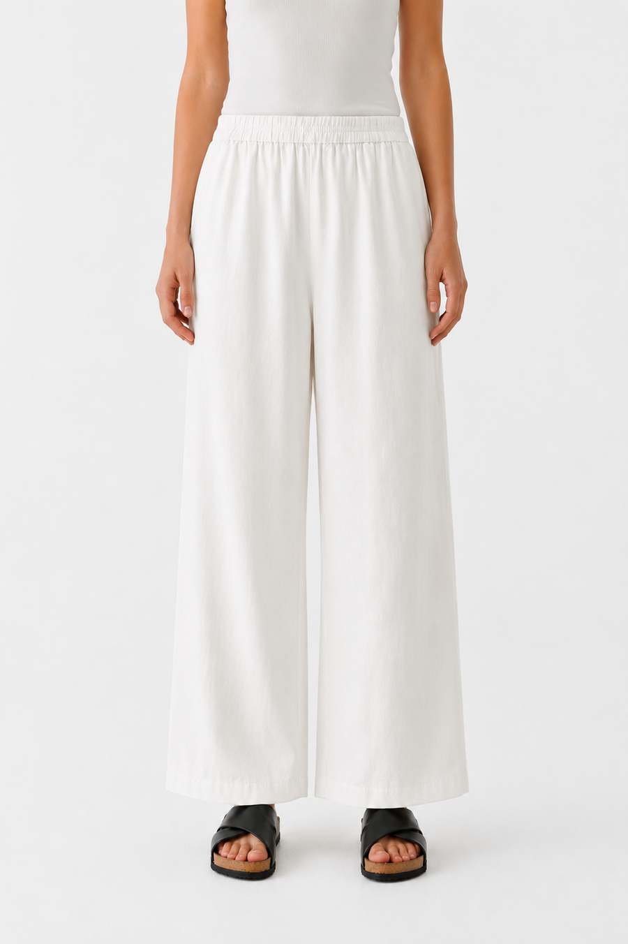 RELAXED WIDE-LEG TROUSERS